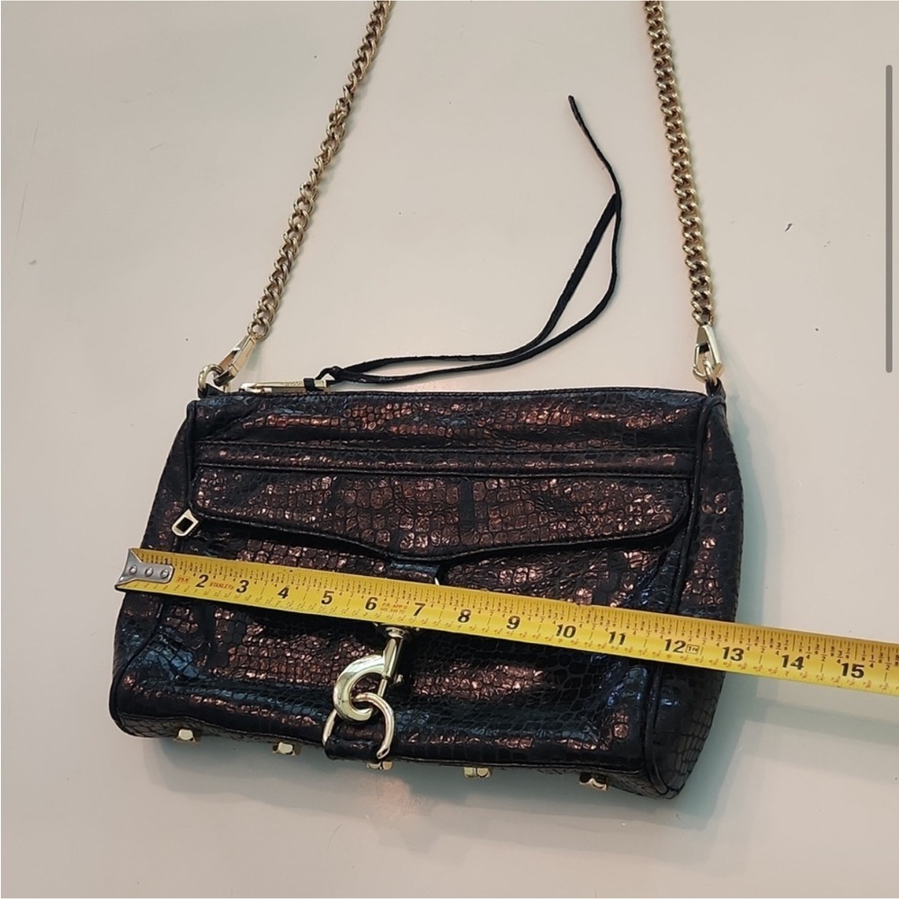 Rebecca Minkoff MAC Black Crocodile-Embossed Leather Bag - Picture 4 of 12